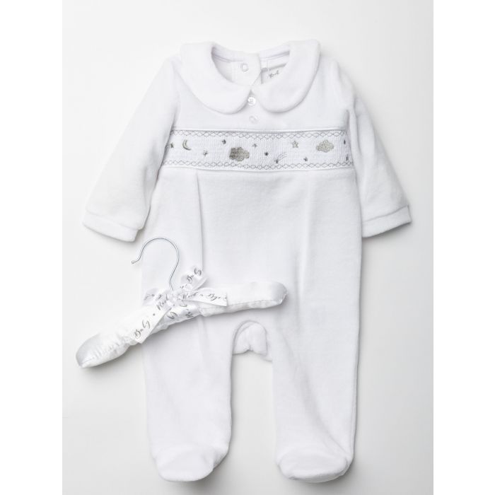 Unisex best sale velour babygrow