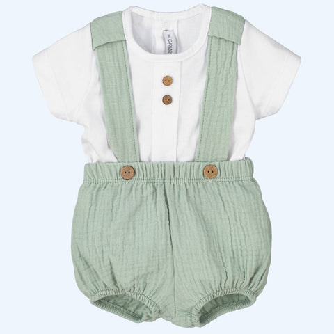 Spanish Baby Boys Oregano Green Romper & T-Shirt 17942 ~ 6-24m