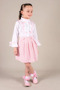 Beau Kid Girls Pink Skirt & Blouse