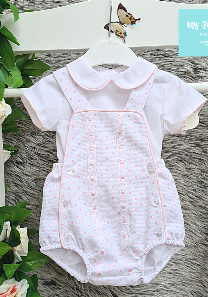 Spanish Baby Girls Spotted Cora Romper - 3m NON RETURNABLE