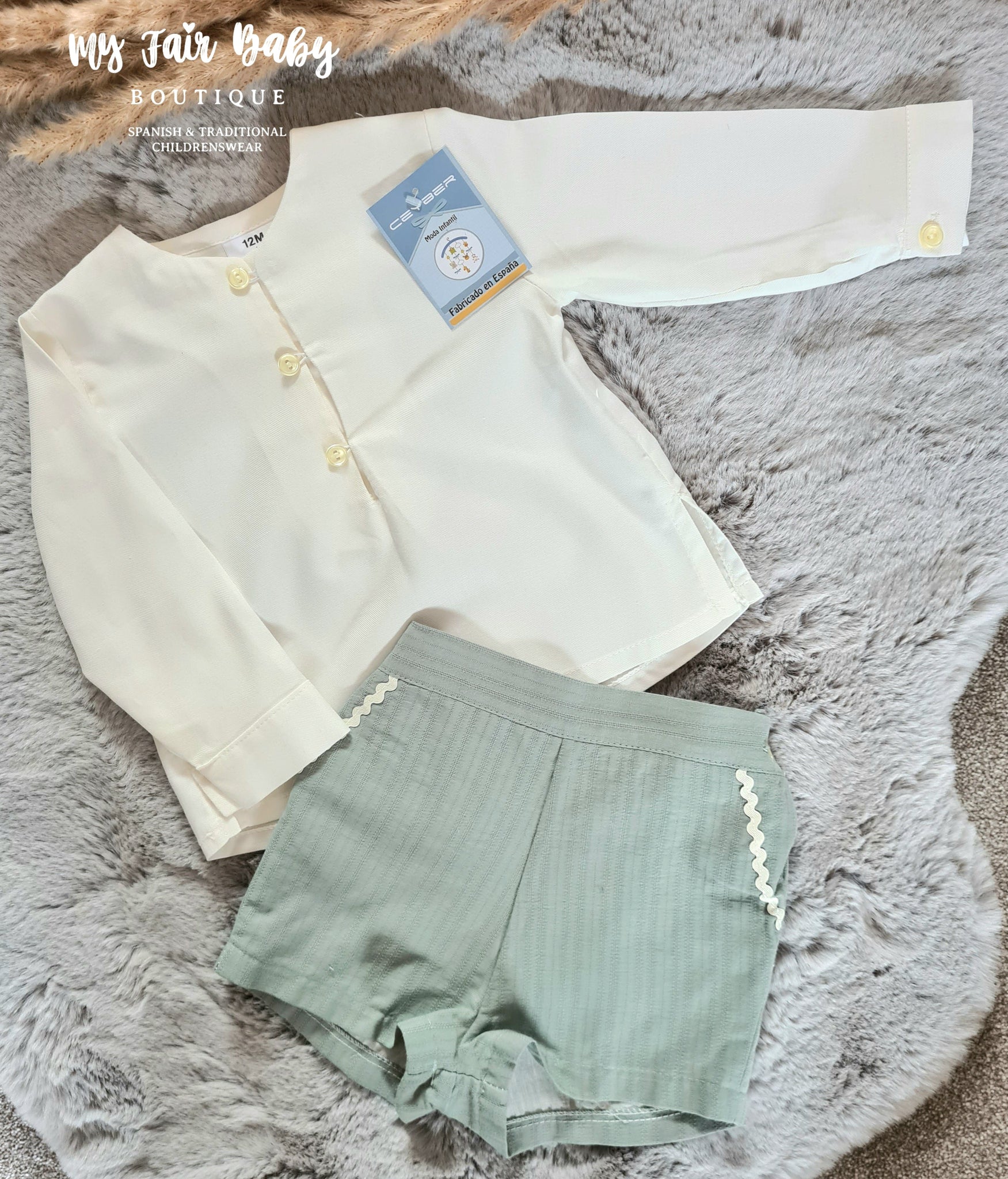 Ceyber Spanish Baby Boys Green Short Set DD4113 ~ 12,36m