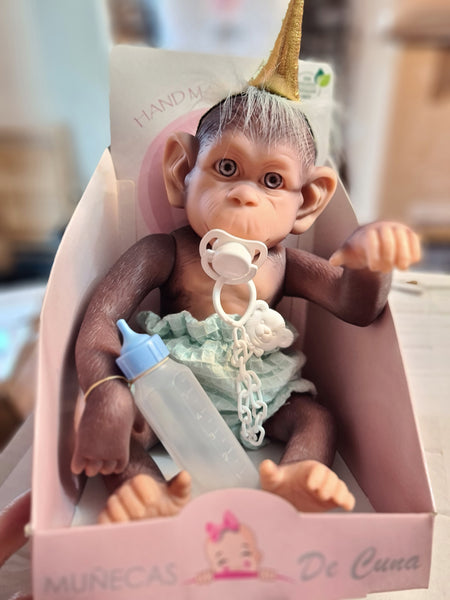 Spanish 32cm Baby Lolo Reborn Birthday Monkey Doll 36103 - IN STOCK NOW