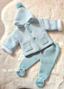 Spanish Unisex Baby Sage Green Knitted 2pc Set