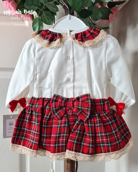 Spanish Baby Girls Red Tartan Jam Pant Set 9026 - 3-24m