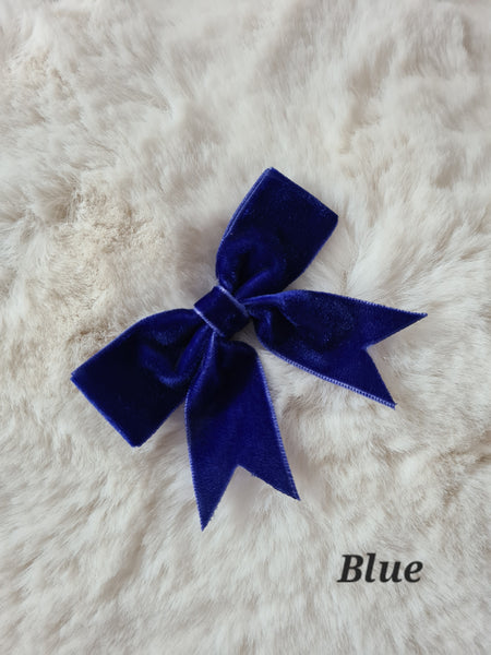 Girls Velvet Bow Hair Clips - 8 Colours