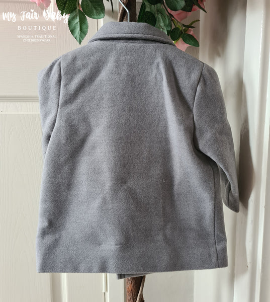 Traditional Spanish Baby Boys Double Breasted Grey Pea Coat