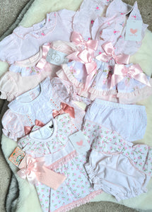 Spanish Baby Girls Pink Summer Outfit Bundle 12m - 4 Sets - NON RETURNABLE