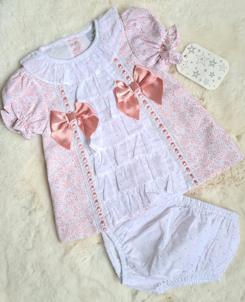 Spanish Baby Girls Pink Summer Outfit Bundle 12m - 4 Sets - NON RETURNABLE