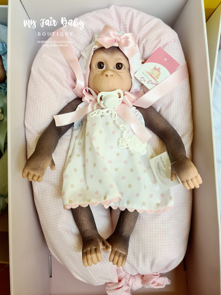 Spanish Baby Gordo Reborn Silicone Monkey Doll Pink 36300 - IN STOCK NOW