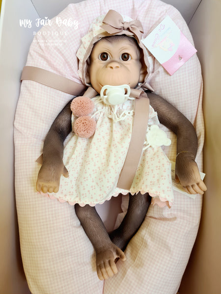 Spanish Baby Chipa Reborn Silicone Monkey Doll Pink 36304 - IN STOCK NOW