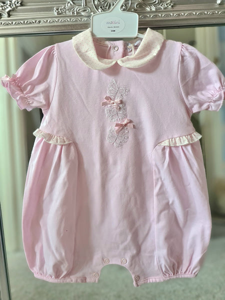 Traditional Baby Girls Pink Butterfly Romper