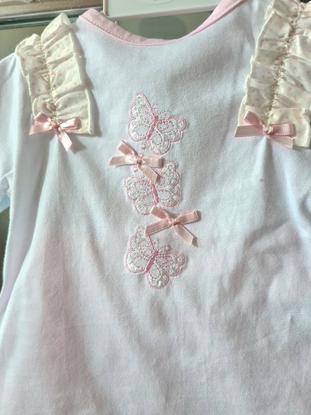 Traditional Baby Girls Pink Butterfly Short & T-Shirt Set