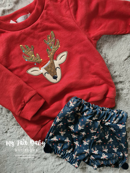 Spanish Unisex Baby Red Reindeer Jumper & Pant Set 102116