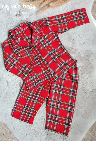 Traditional Baby Boys Red Tartan Christmas PJ'S ~ 0-6y