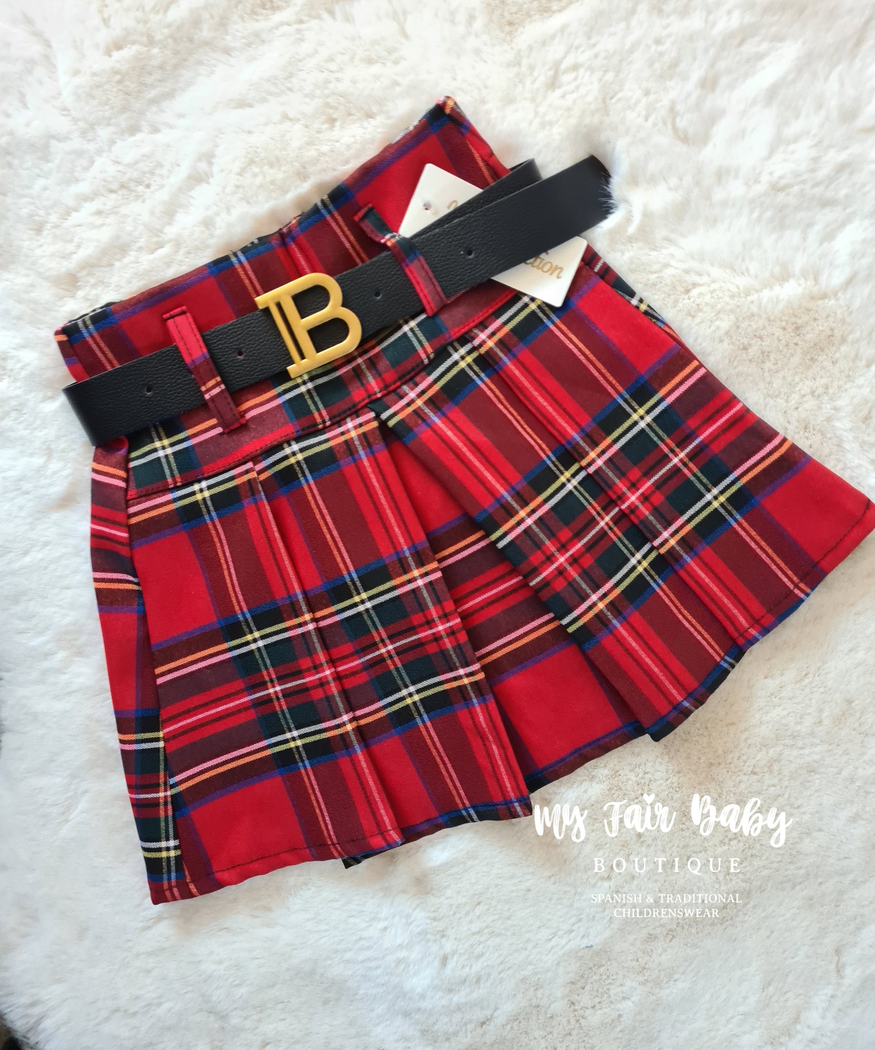 Traditional Older Girls Red Tartan Christmas Skirt ~ 4,8,12y