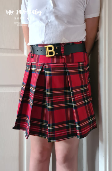 Traditional Older Girls Red Tartan Christmas Skirt ~ 4,8,12y