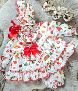 Ela Confeccion Spanish Girls Christmas Gonk 3pc Dress Set ~ 12,18,24m ~ IN STOCK NOW