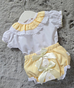 Spanish Baby Girls Lemon Bow Jam Pants - 3,18m