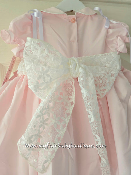 Sonata Infantil SS25 Spanish Girls Pink Smocked Heart Puffball Dress VE2512 ~ 3y ~ IN STOCK NOW