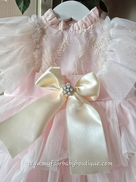 Sonata Infantil SS25 Spanish Girls Baby Pink Ruffle Dress VE2502 ~ 2y ~ IN STOCK NOW