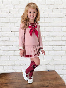 Beau Kid Girls Pink Knitted Skirt Set