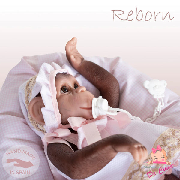 Spanish Baby Lolo Glam Reborn Monkey Doll Pink 36401 - PREORDER