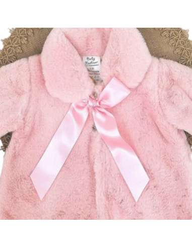 Spanish Baby Girls Pink Fur Coat & Bonnet 5992 ~ 3-36m