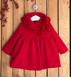 Valentina Bebes Spanish Girls Luxury Red Coat KAX255 - 12m-6y