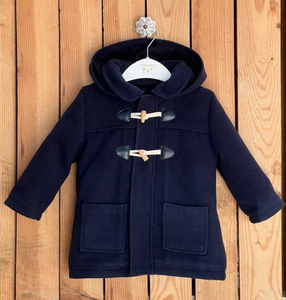 Traditional Spanish Baby Boys Navy Hooded Duffle Coat