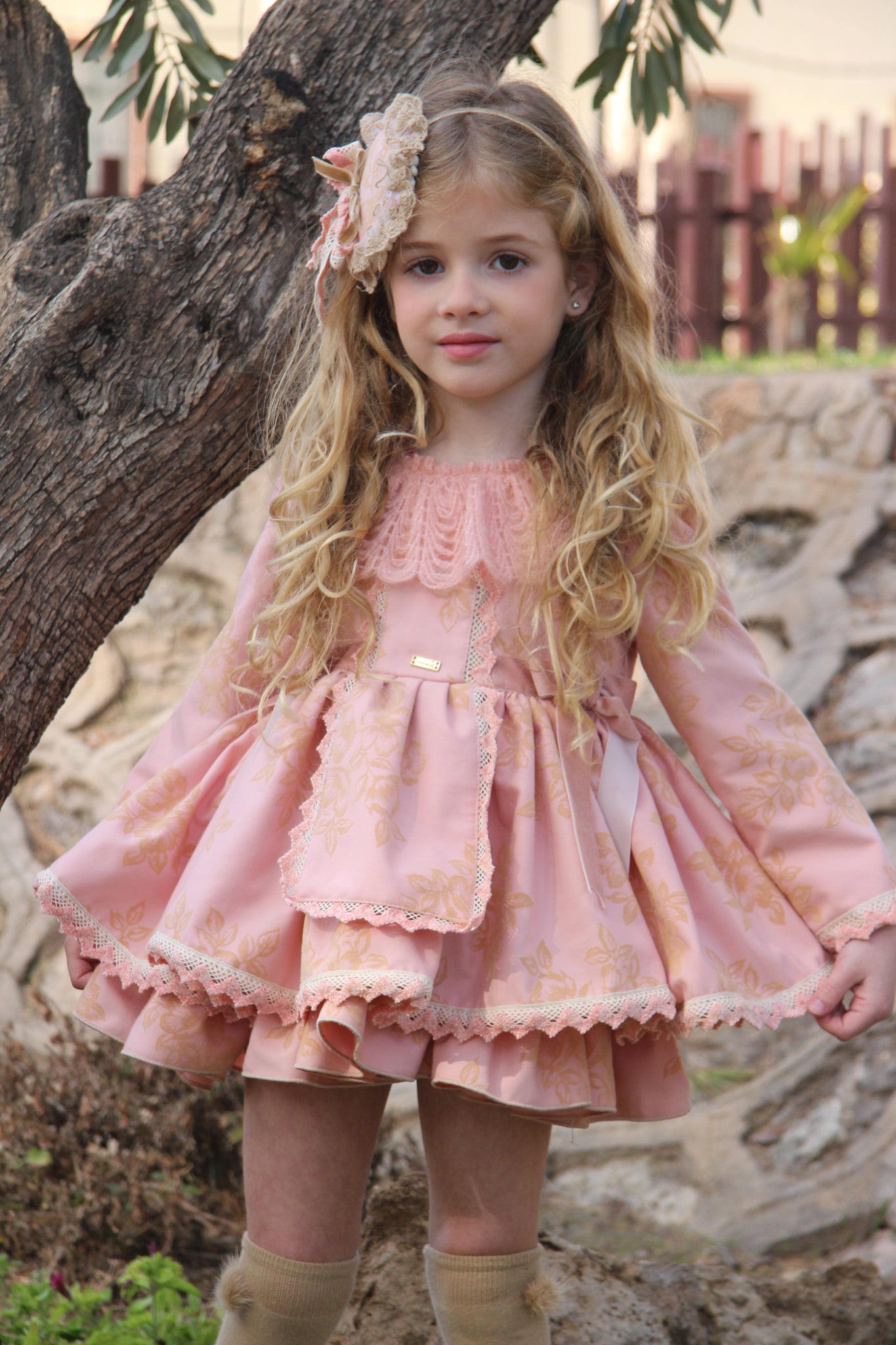 La Amapola AW24 Spanish Girls Aroma Pink Puffball Dress - IN STOCK NOW