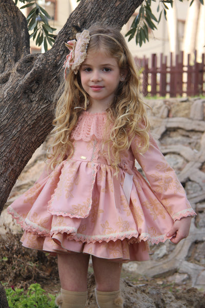 La Amapola AW24 Spanish Girls Aroma Pink Puffball Dress - IN STOCK NOW