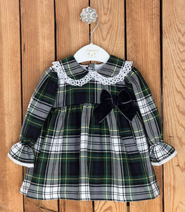 Valentina Bebes Spanish Baby Girls Green Tartan Dress & Pants KAX215 - 3,5y