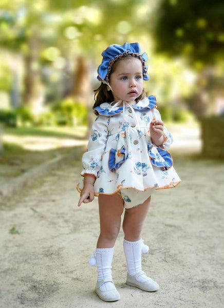 Ela Confeccion AW24 Spanish Girls White Floral Dress Set - MADE TO ORDER