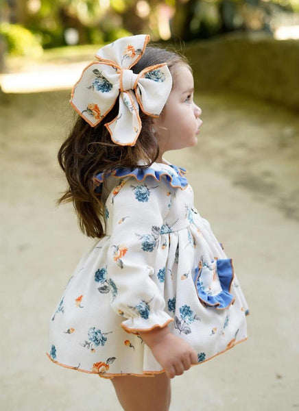 Ela Confeccion AW24 Spanish Girls White Floral Dress Set - MADE TO ORDER