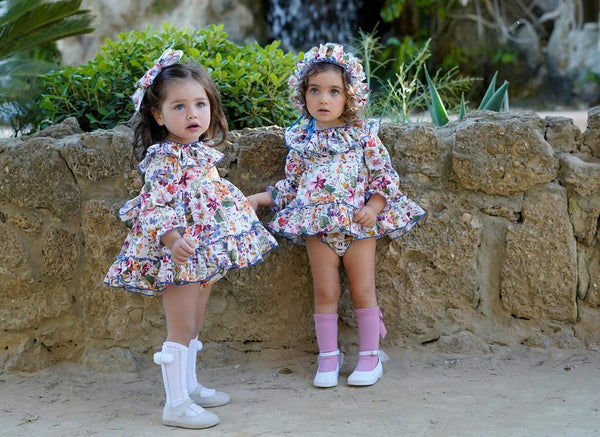 Ela Confeccion AW24 Spanish Girls Floral Dress Set - MADE TO ORDER