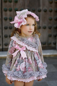 Ela Confeccion AW24 Spanish Girls Floral Puffball Dress - MADE TO ORDER