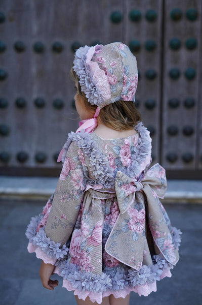 Ela Confeccion AW24 Spanish Girls Floral Puffball Dress - MADE TO ORDER