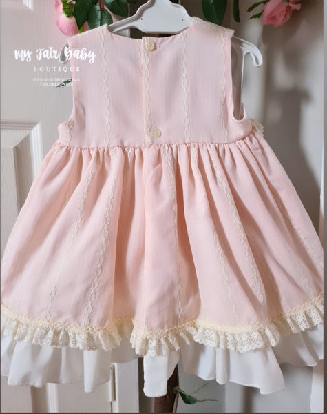 Spanish Wee Me Baby Girls Pink & Cream Puffball Dress & Pants MYD2439 ~ 12-36m