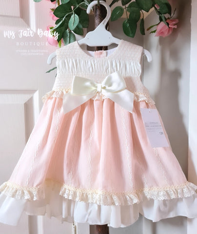 Spanish Wee Me Baby Girls Pink & Cream Puffball Dress & Pants MYD2439