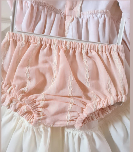 Spanish Wee Me Baby Girls Pink & Cream Puffball Dress & Pants MYD2439 ~ 12-36m