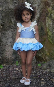 Ela Confeccion SS25 Spanish Girls Blue Half Knit Sun Dress - 3y & 5y ~ IN STOCK NOW