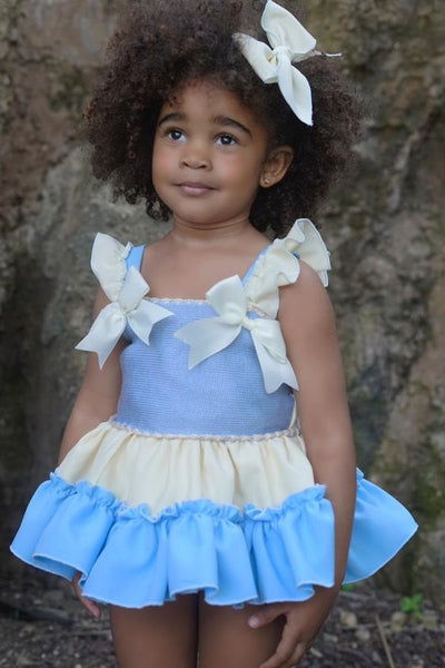 Ela Confeccion SS25 Spanish Girls Blue Half Knit Sun Dress - 3y & 5y ~ IN STOCK NOW