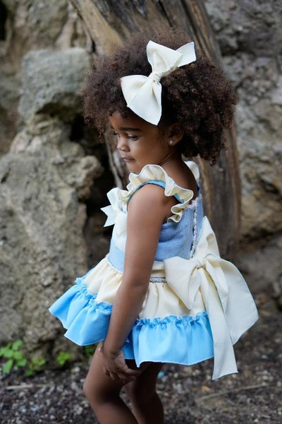 Ela Confeccion SS25 Spanish Girls Blue Half Knit Sun Dress - 3y & 5y ~ IN STOCK NOW