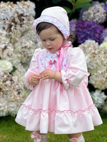 Sonata Infantil AW24 Spanish Baby Girls Pink Dress & Pants IN2443 - 5 COLOURS - MADE TO ORDER