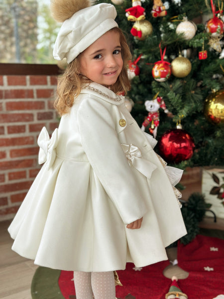 Sonata Infantil AW24 Spanish Girls Cream Winter Coat IN2407 - MADE TO ORDER