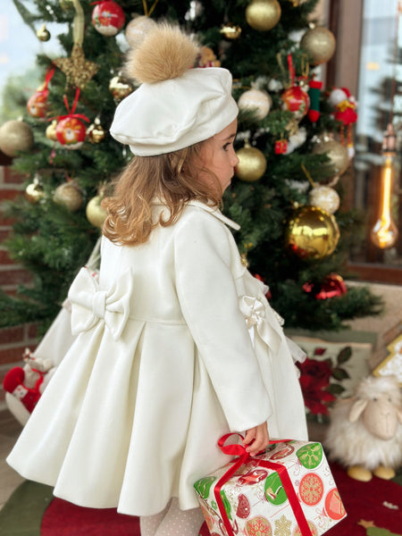 Sonata Infantil AW24 Spanish Girls Cream Winter Coat IN2407 - MADE TO ORDER