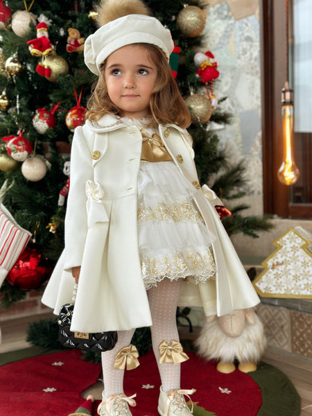 Sonata Infantil AW24 Spanish Girls Cream Winter Coat IN2407 - MADE TO ORDER