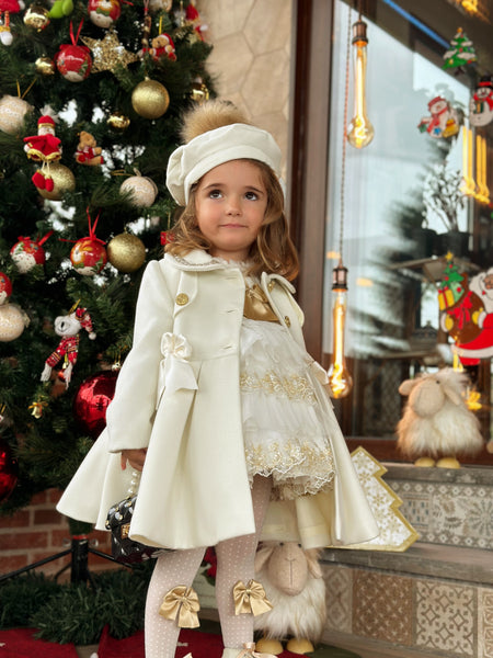 Sonata Infantil AW24 Spanish Girls Cream Winter Coat IN2407 - MADE TO ORDER