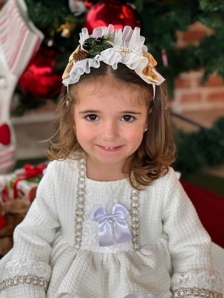 Sonata Infantil AW24 Spanish Girls Luxury Ivory Ruffled Puffball Dress IN2401 - MADE TO ORDER