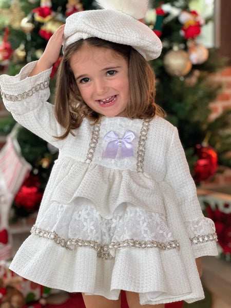 Sonata Infantil AW24 Spanish Girls Luxury Ivory Ruffled Puffball Dress IN2401 - MADE TO ORDER